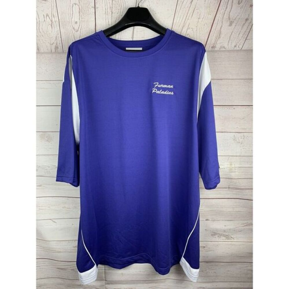 Furman Paladins Shirt Mens size‎ 3X Short Sleeve Performance Fabric Purple Tonix